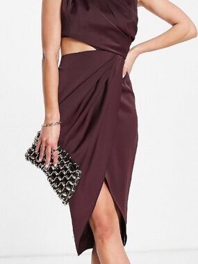 ASOS Plum Cut-Out Midi Dress